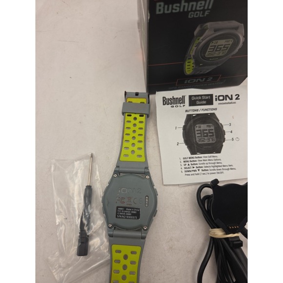 Bushnell Golf Neo iON 2 GPS Rangefinder Watch 368851 Silver Green TESTED WORKS - Picture 4 of 7